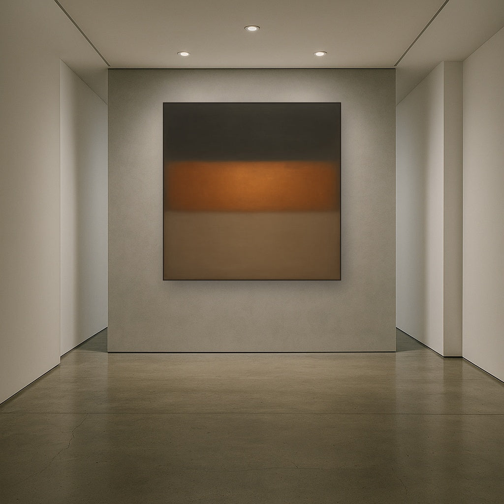 Charcoal Slate & Burnished Copper Horizon No. 15 Oil Painting - View 5