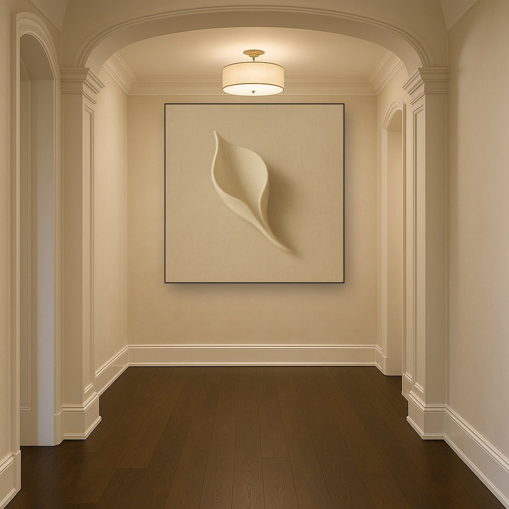 Sculpted Ivory Floral Contour No. 1 - Modern Fine Art Oil Painting - View 5