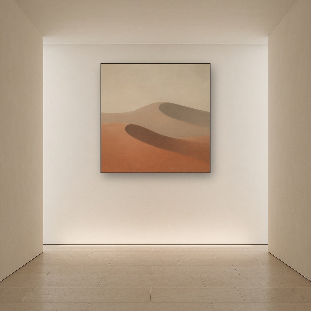 Muted Desert Dune Geometry No. 8 - Modern Fine Art Oil Painting - View 5