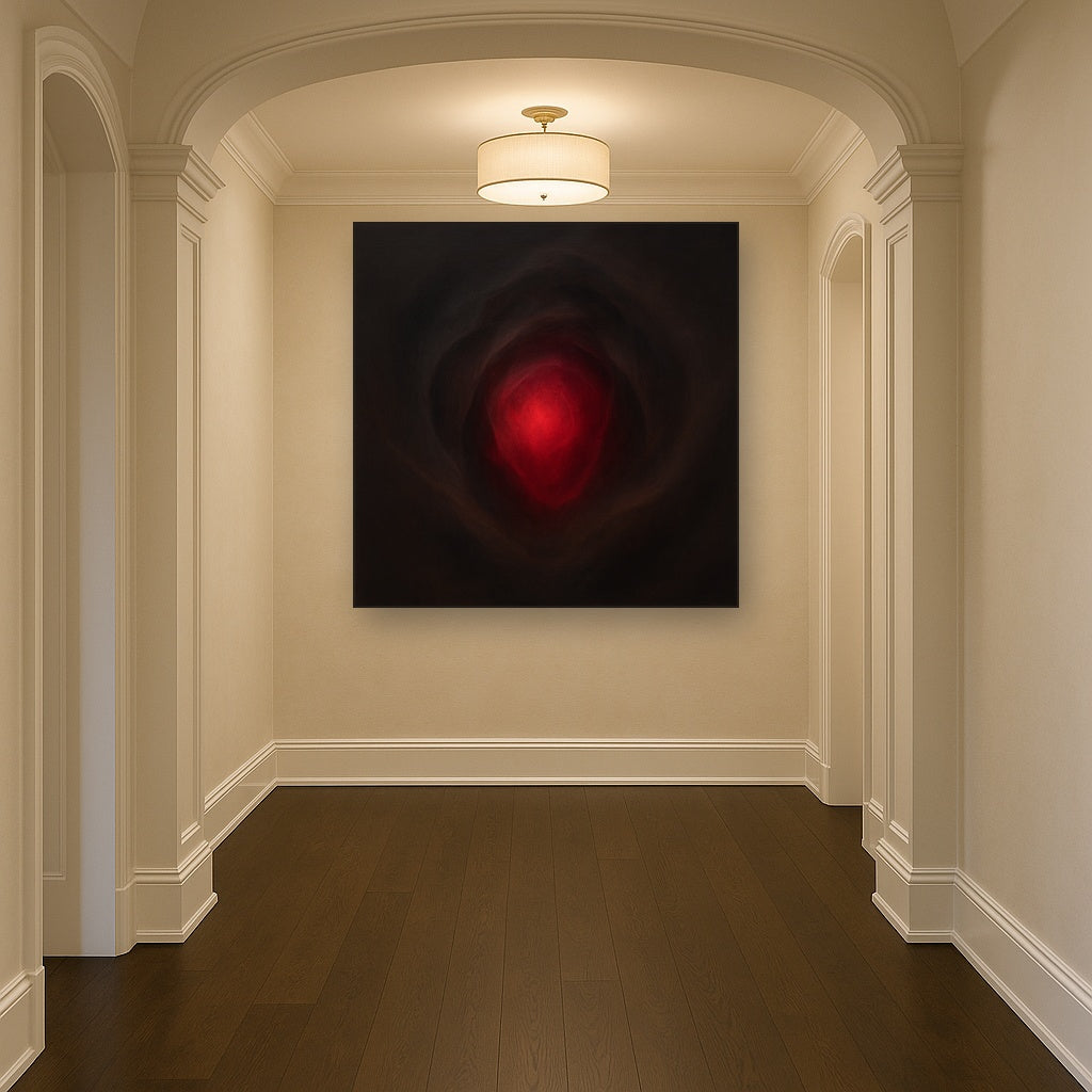 Smoky Ruby & Warm Obsidian Veils No. 13 Oil Painting - View 5
