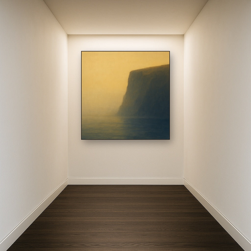 Solitary Headland in Fog No. 9 - Modern Fine Art Oil Painting - View 5