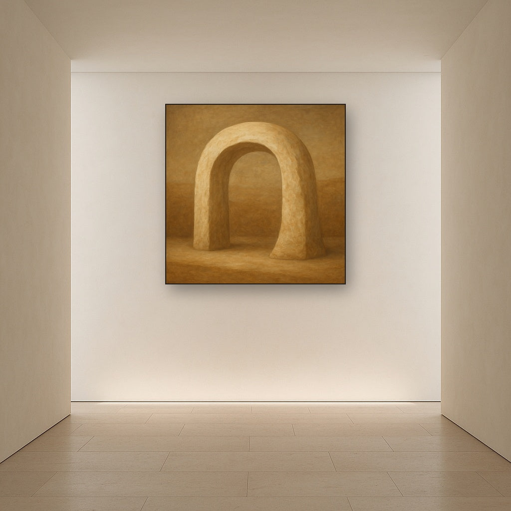 Travertine Stone Arch & Earth Tones No. 17 Oil Painting - View 5