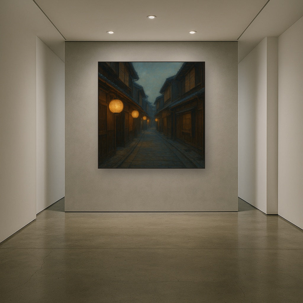 Old Kyoto Gion Alley in Soft Lantern Light No. 26 Oil Painting - View 5