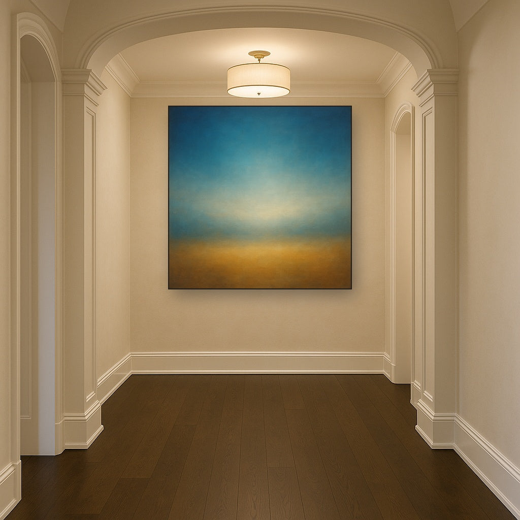 Celestial Azure & Warm Ochre Equilibrium No. 19 Oil Painting - View 5