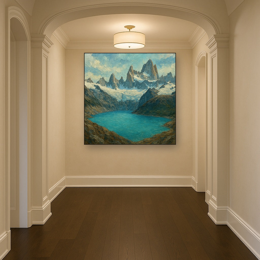 Patagonian Glacial Vista Landscape Oil Painting - View 5