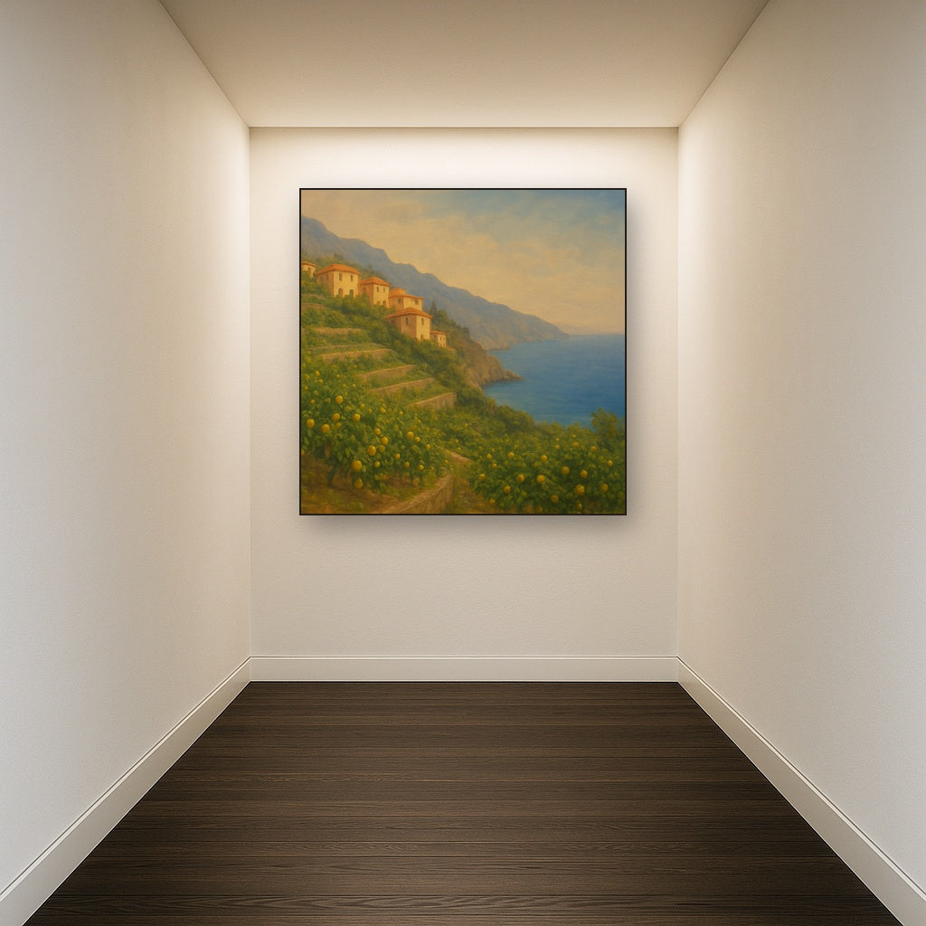 Italian Amalfi Coastline Terraces & Lemon Grove No. 2 Oil Painting - View 5