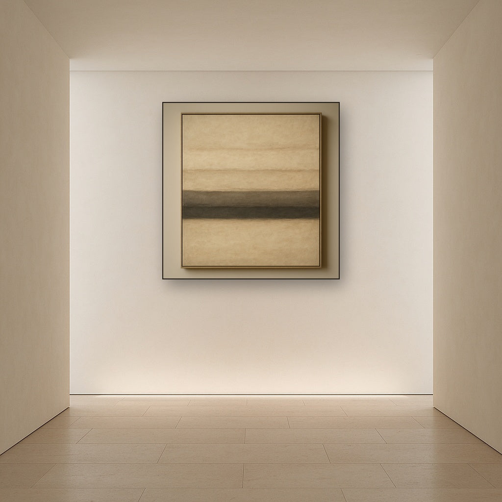 Raw Limestone Horizon & Washed Linen No. 21 Oil Painting - View 5