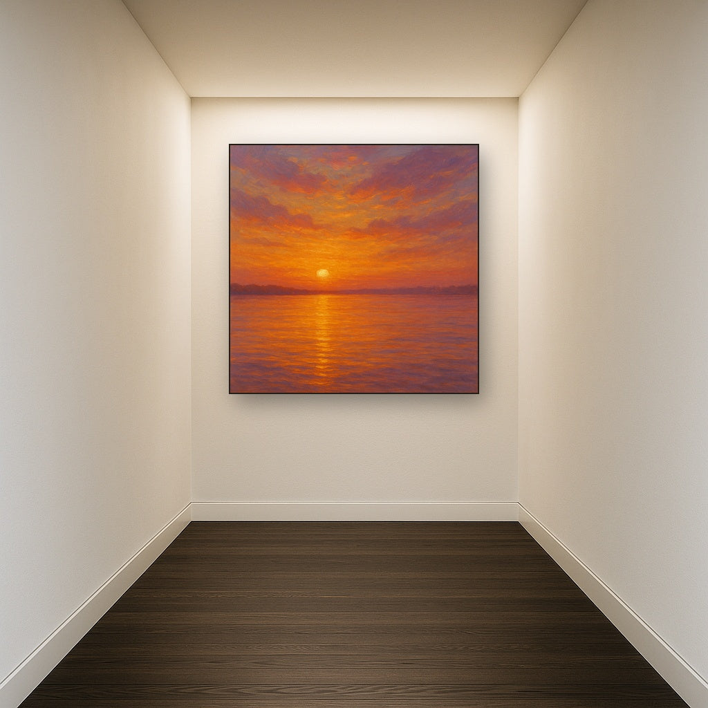 Sunset Glow on Warm Tidal Basin Waters No. 5 Fine Art Oil Painting - View 5