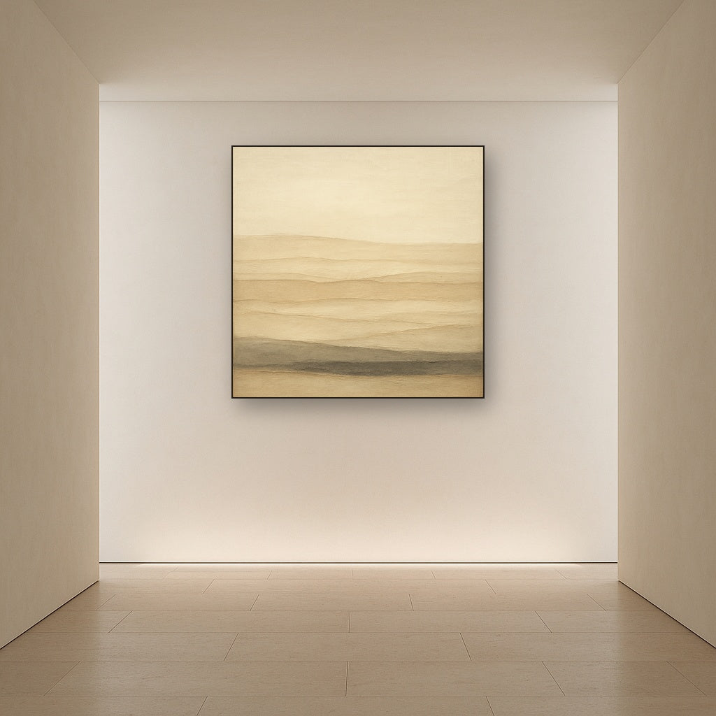 Raw Limestone Horizon & Washed Linen No. 6 Oil Painting - View 5