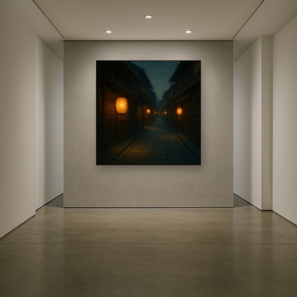 Old Kyoto Gion Alley in Soft Lantern Light No. 4 Oil Painting - View 5
