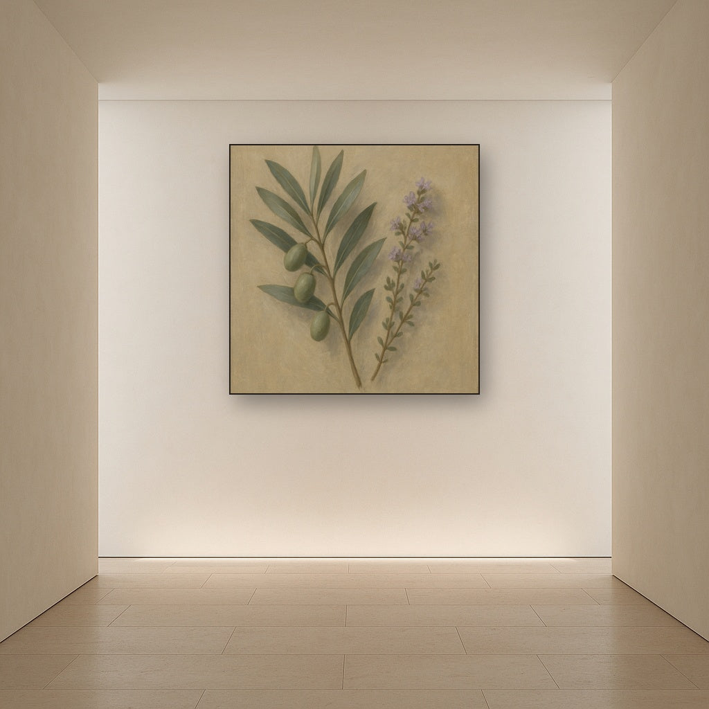 Olive Branches & Wild Thyme Botanical Study No. 2 Fine Art Oil Painting - View 5