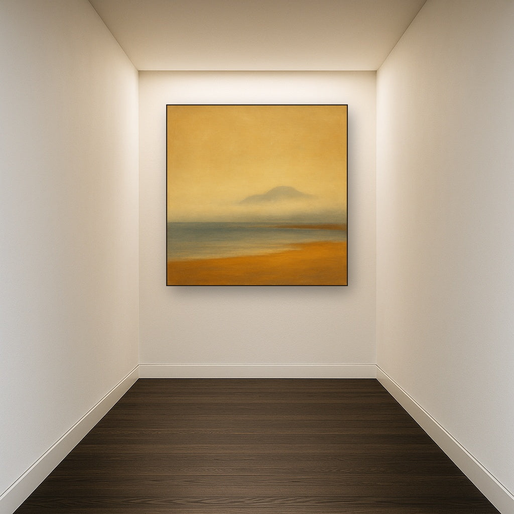 Misty Fjord & Low Clouds No. 7 - Modern Fine Art Oil Painting - View 5