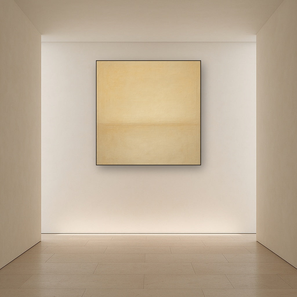 Earthy Raw Linen Texture Field No. 4 - Modern Fine Art Oil Painting - View 5