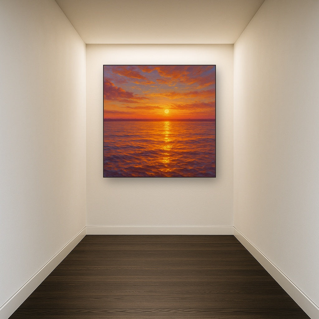 Sunset Glow on Warm Tidal Basin Waters No. 7 Fine Art Oil Painting - View 5