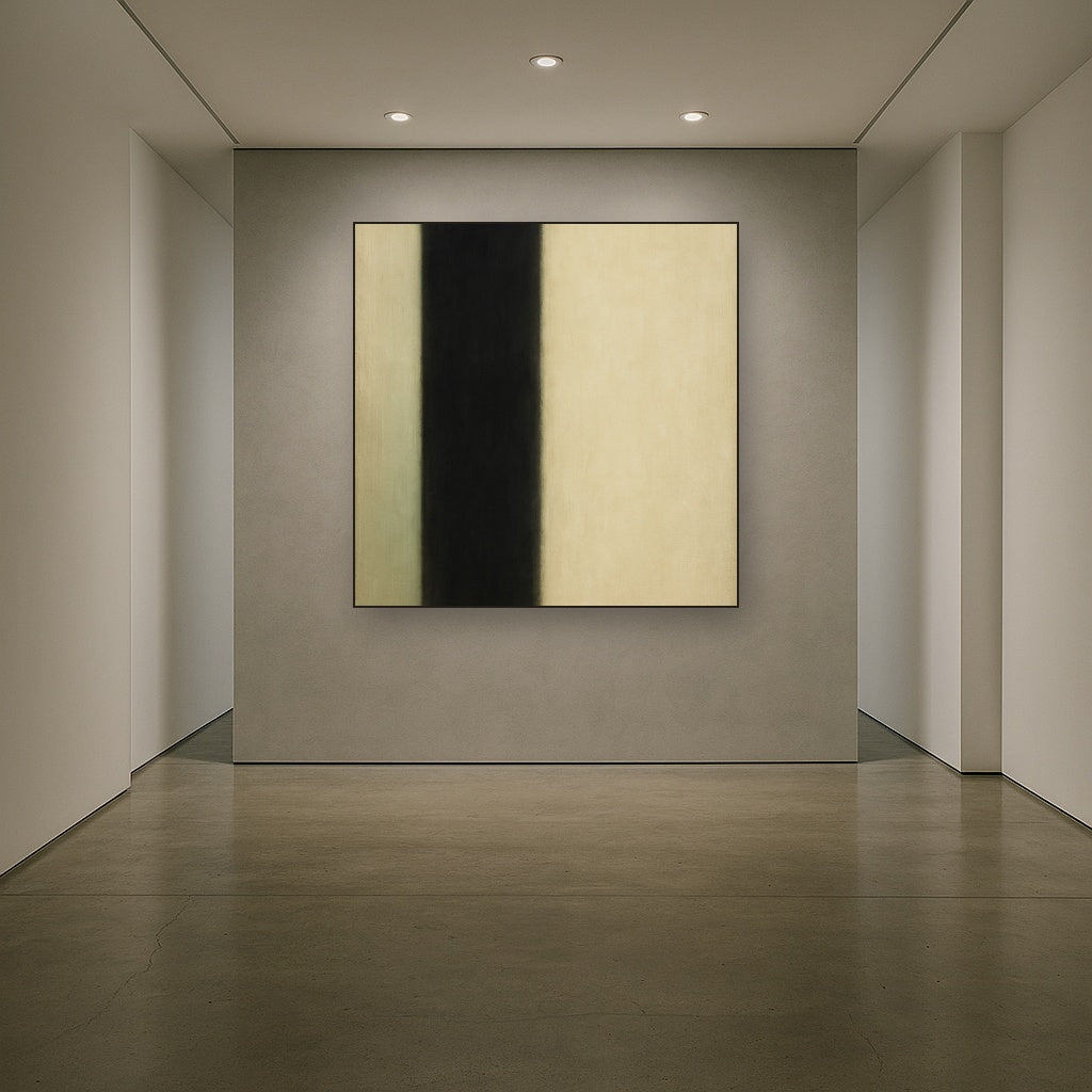 Deep Charcoal & Bone Monolith No. 1 - Modern Fine Art Oil Painting - View 5