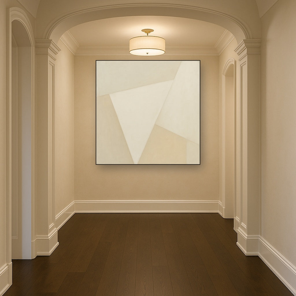 Architectural Stucco Geometry No. 3 - Modern Fine Art Oil Painting - View 5
