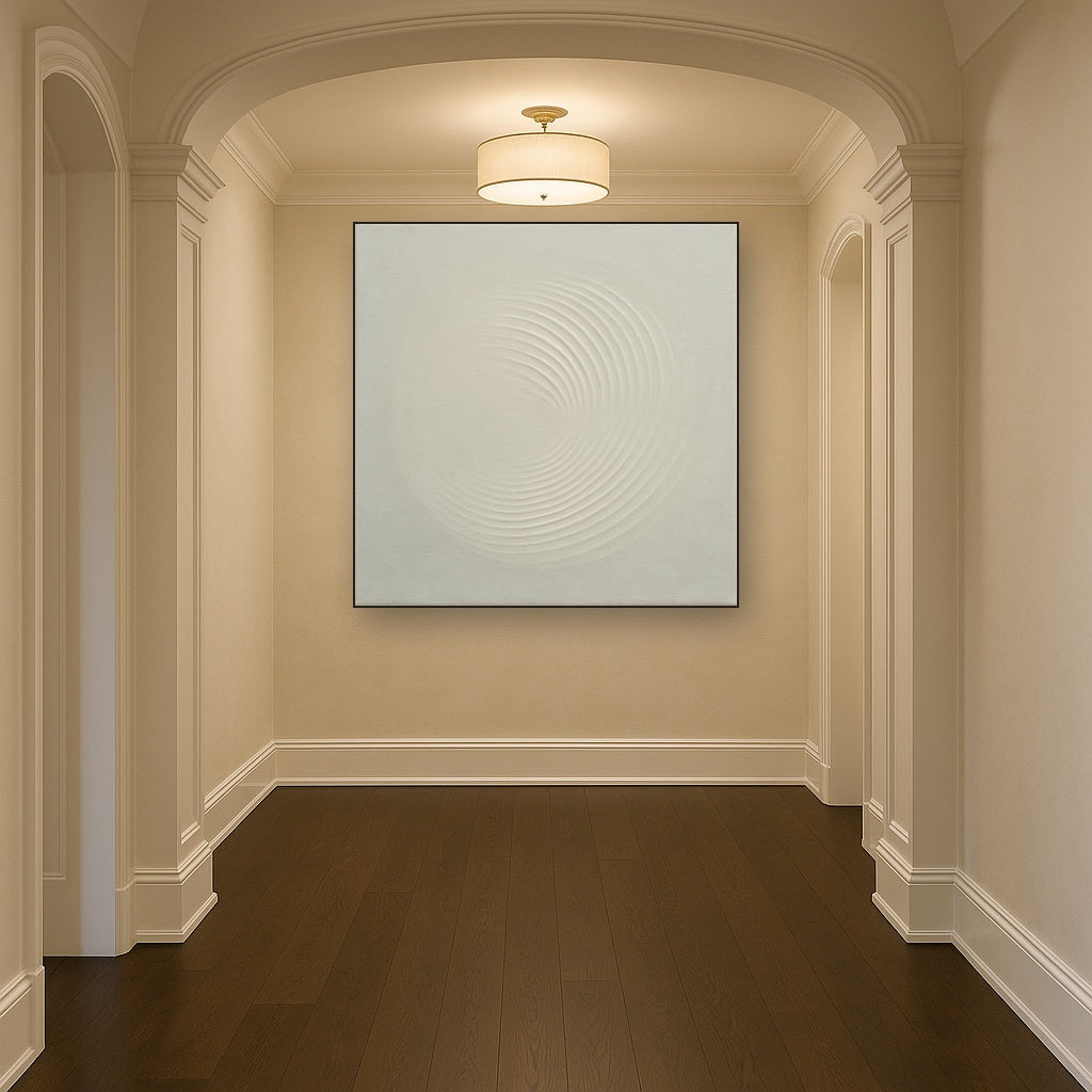 Radial Sunburst Plaster Ridge No. 5 - Modern Fine Art Oil Painting - View 5