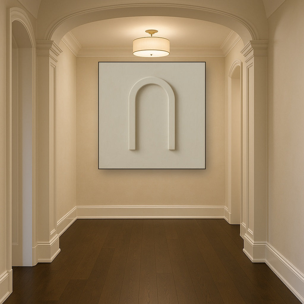 Textured Monolithic Plaster Arch No. 9 - Modern Fine Art Oil Painting - View 5