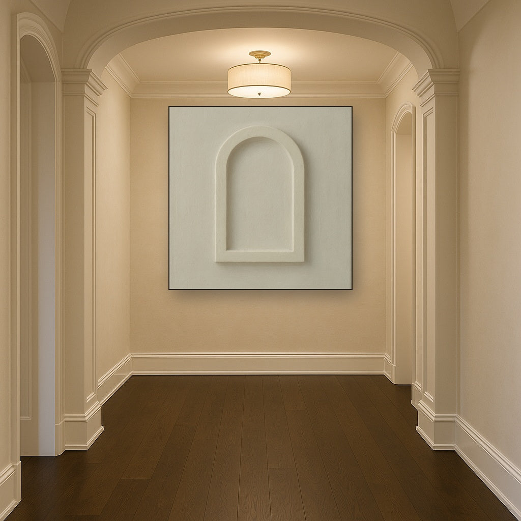Textured Monolithic Plaster Arch No. 9 - Modern Fine Art Oil Painting - View 5