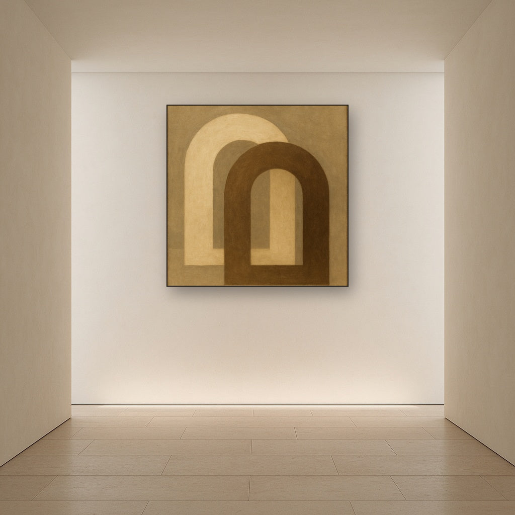 Minimalist Japandi Archways No. 10 - Modern Fine Art Oil Painting - View 5