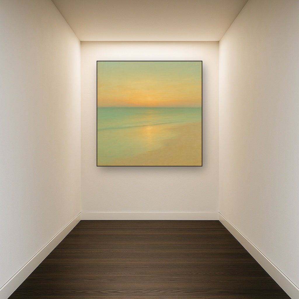 Golden Hour Surf Reflection No. 8 - Modern Fine Art Oil Painting - View 5