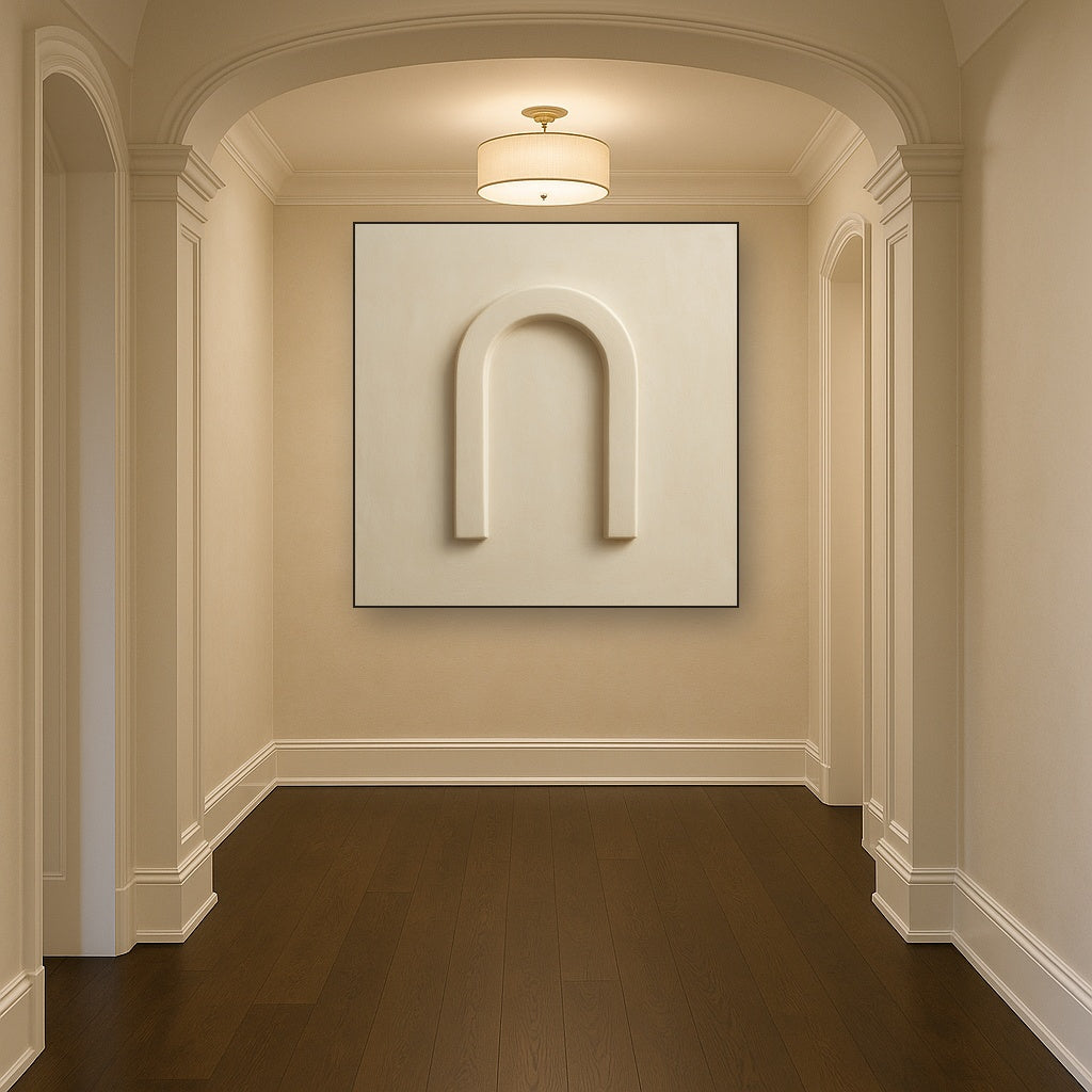 Textured Monolithic Plaster Arch No. 9 - Modern Fine Art Oil Painting - View 5