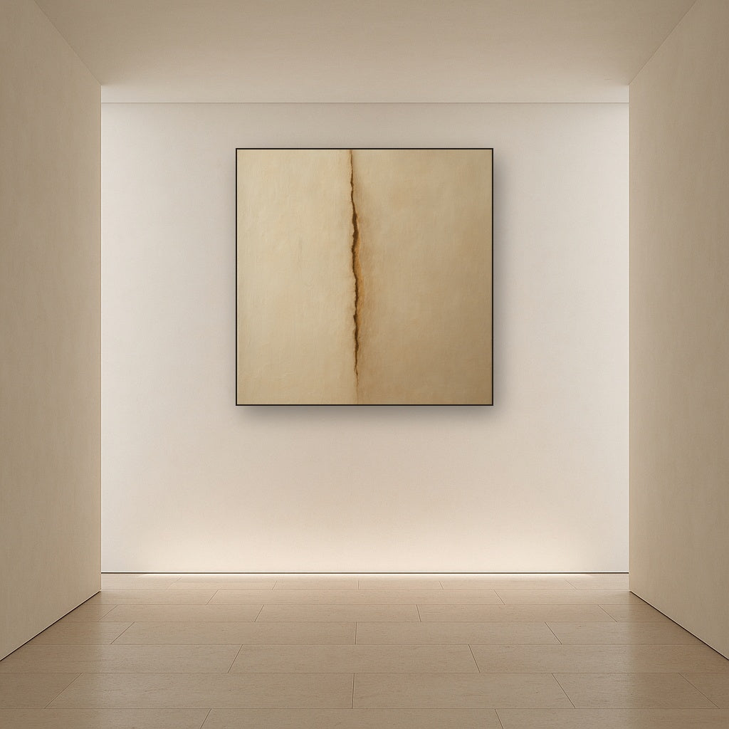 Tactile Stucco & Ochre Rift No. 9 - Modern Fine Art Oil Painting - View 5