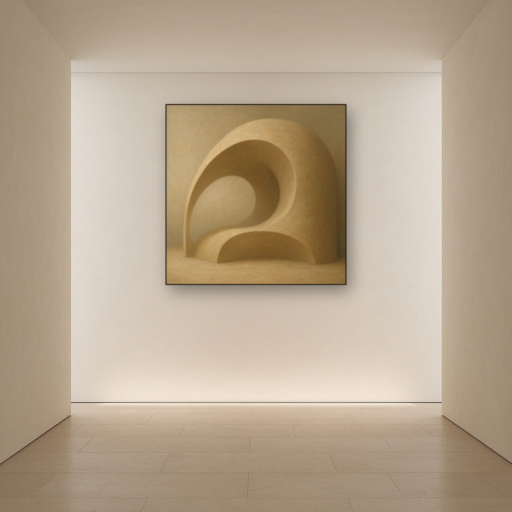 Soft Architectural Curve in Desert Bone No. 18 Oil Painting - View 5