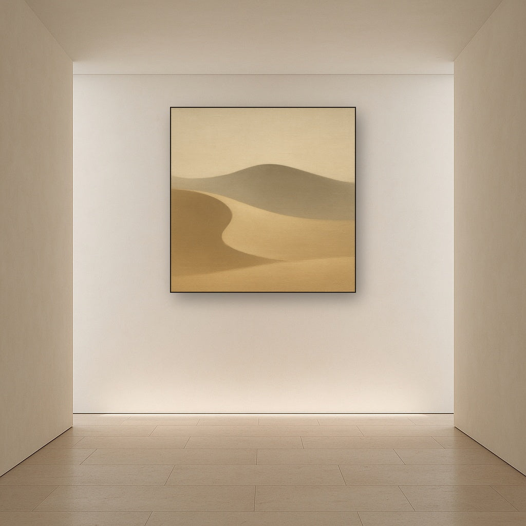 Muted Desert Dune Geometry No. 8 - Modern Fine Art Oil Painting - View 5