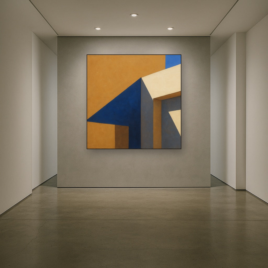 Sun & Shadow Architectural Facade Geometry No. 5 Fine Art Oil Painting - View 5