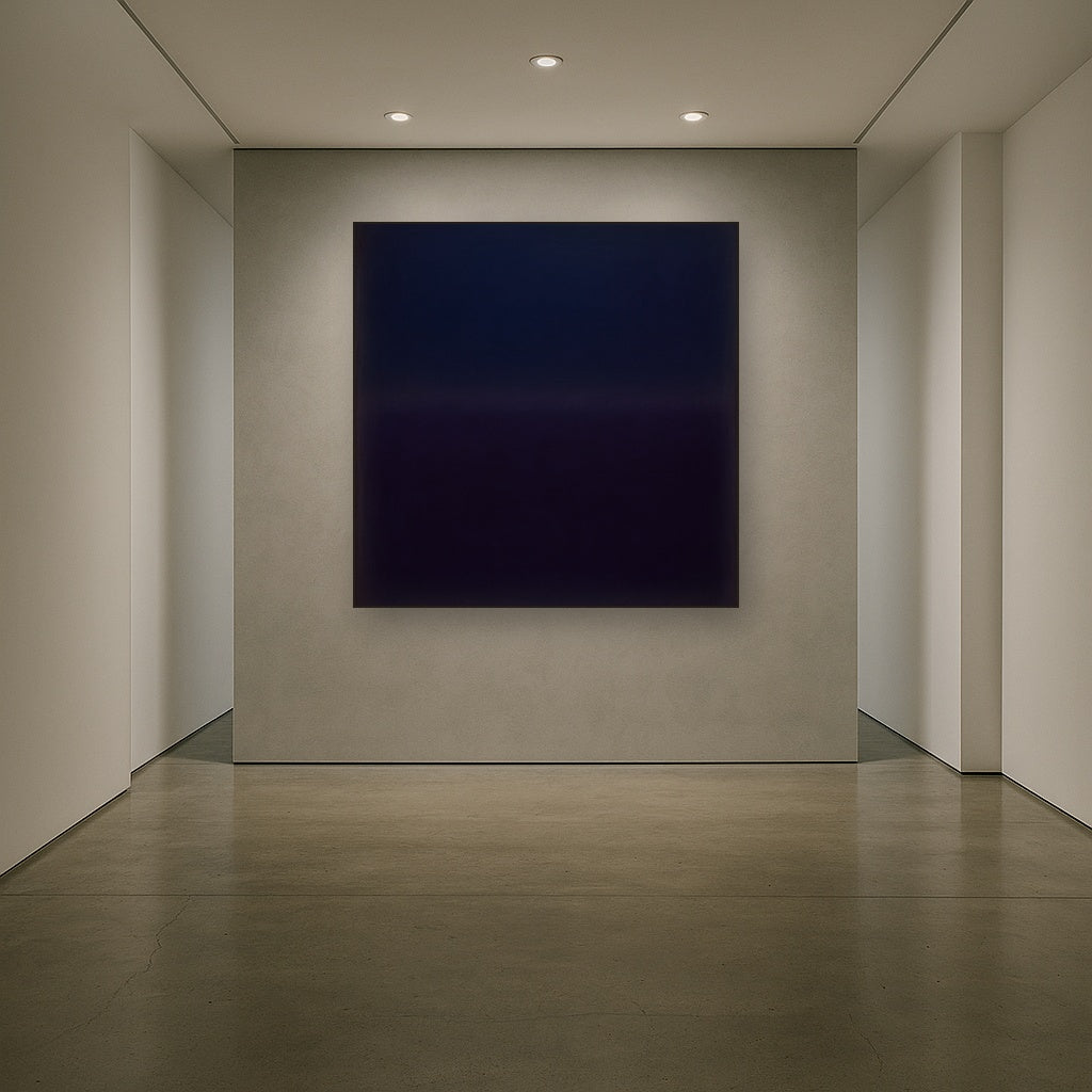 Deep Indigo & Midnight Plum Ambient Field No. 22 Oil Painting - View 5