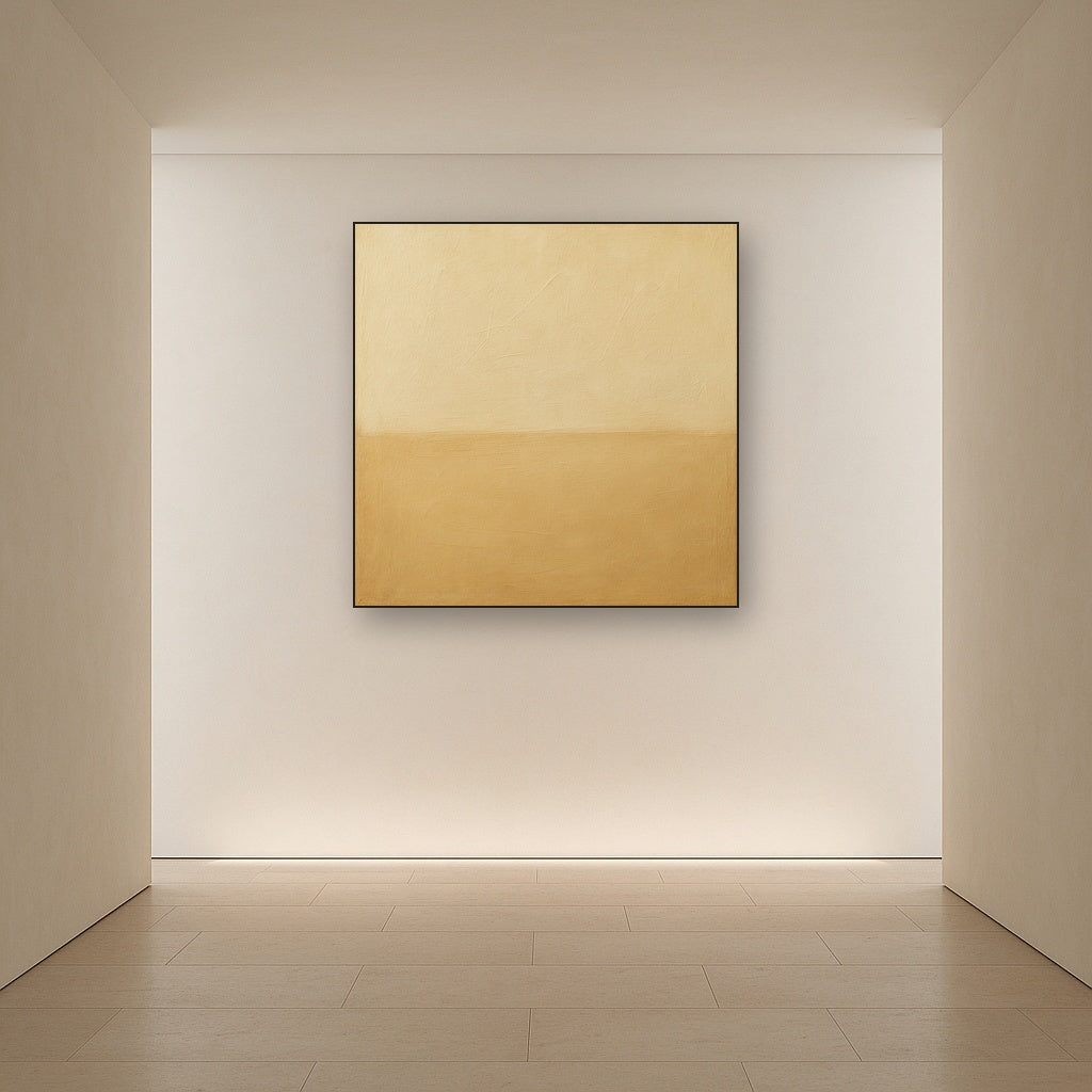 Earthy Raw Linen Texture Field No. 4 - Modern Fine Art Oil Painting - View 5