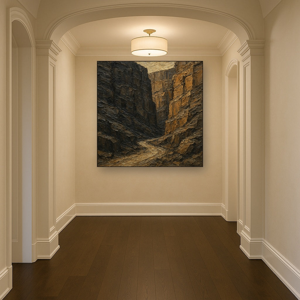 Basalt Canyon Knife Texture Oil Painting - View 5