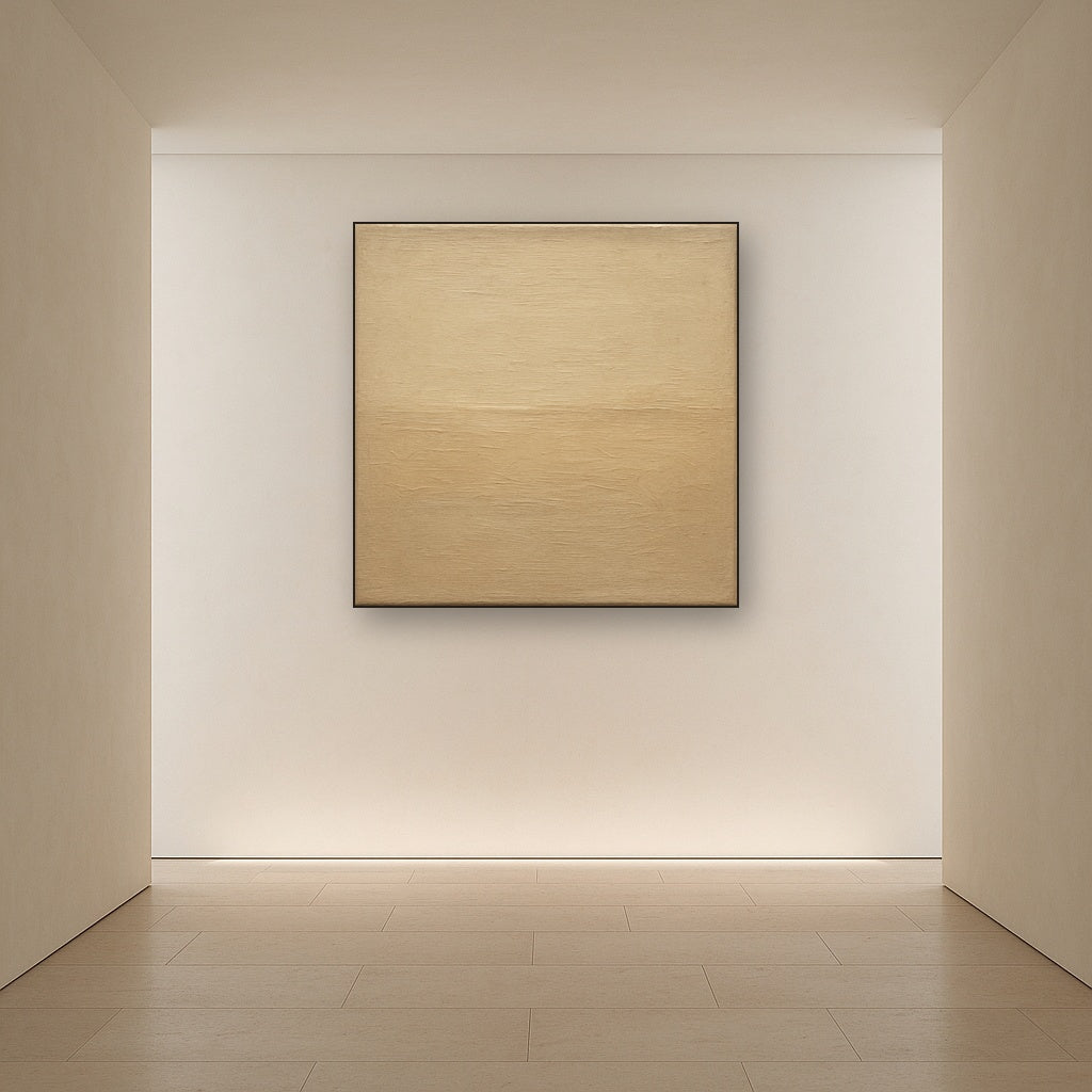 Earthy Raw Linen Texture Field No. 4 - Modern Fine Art Oil Painting - View 5