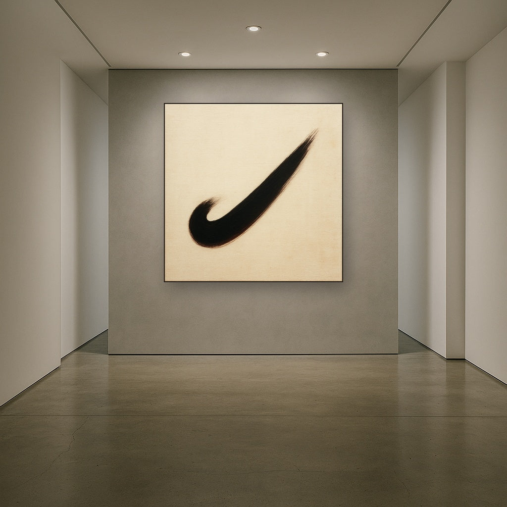 Monochrome Brushstroke Void No. 5 - Modern Fine Art Oil Painting - View 5
