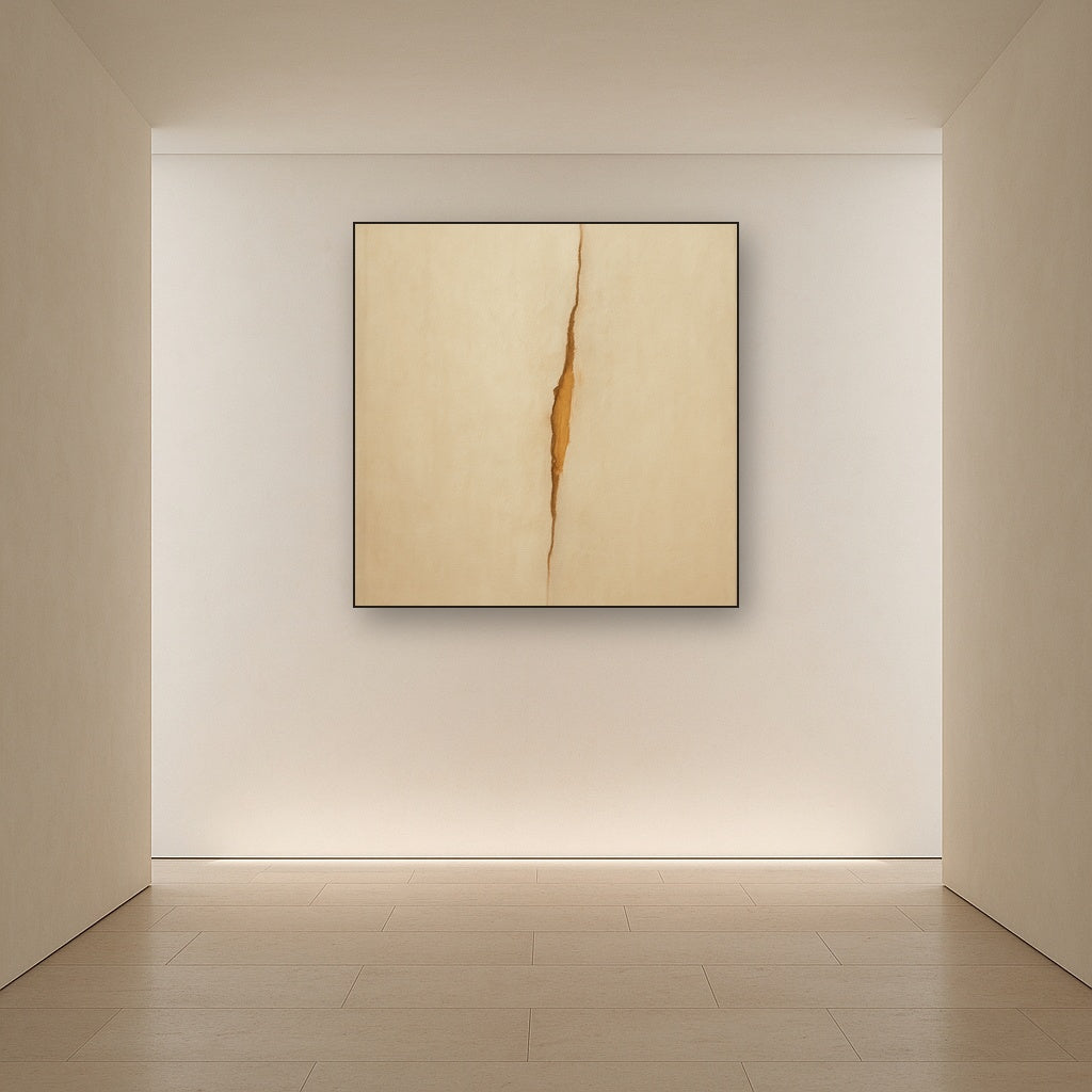 Tactile Stucco & Ochre Rift No. 9 - Modern Fine Art Oil Painting - View 5