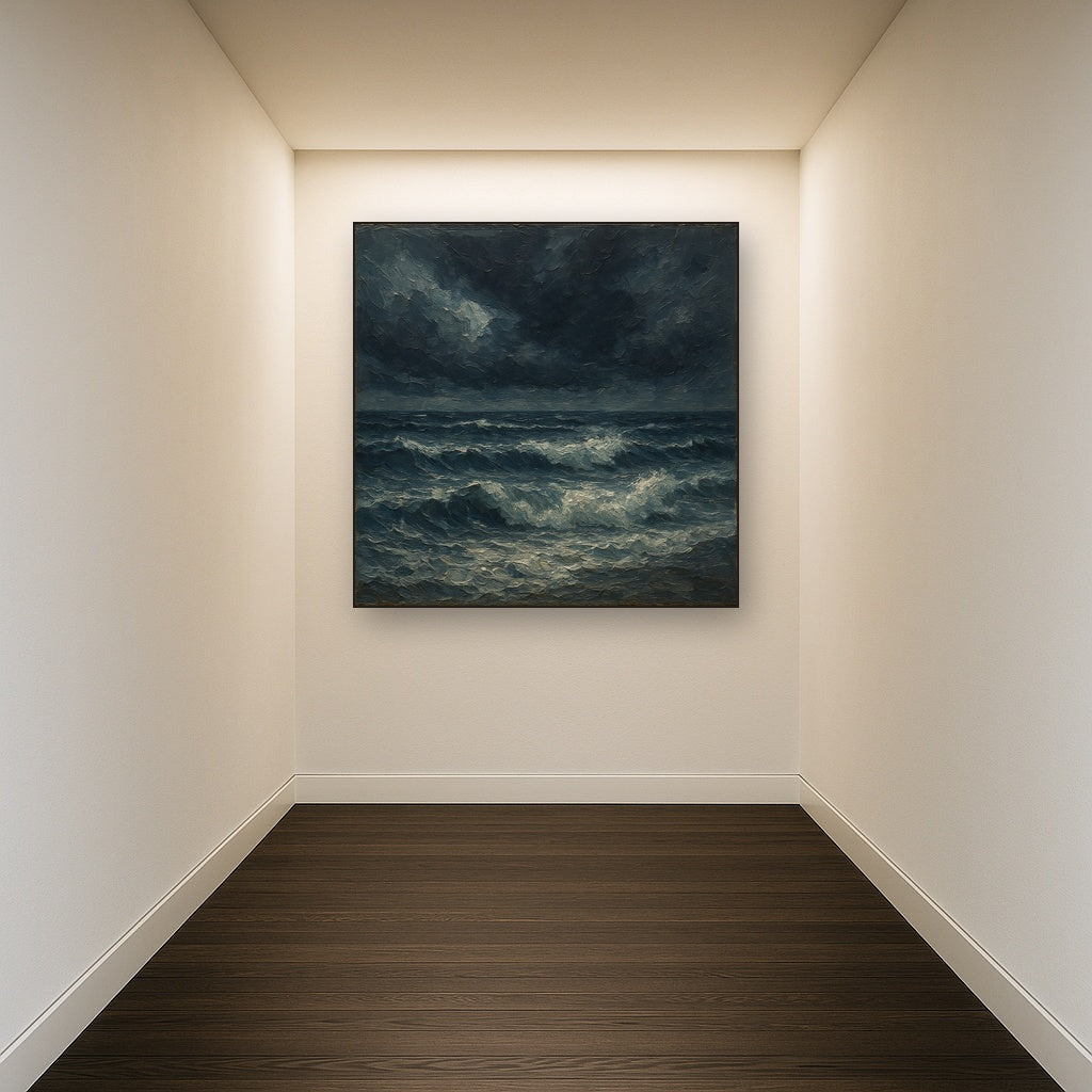 Atlantic Storm Horizon Seascape Oil Painting - View 5