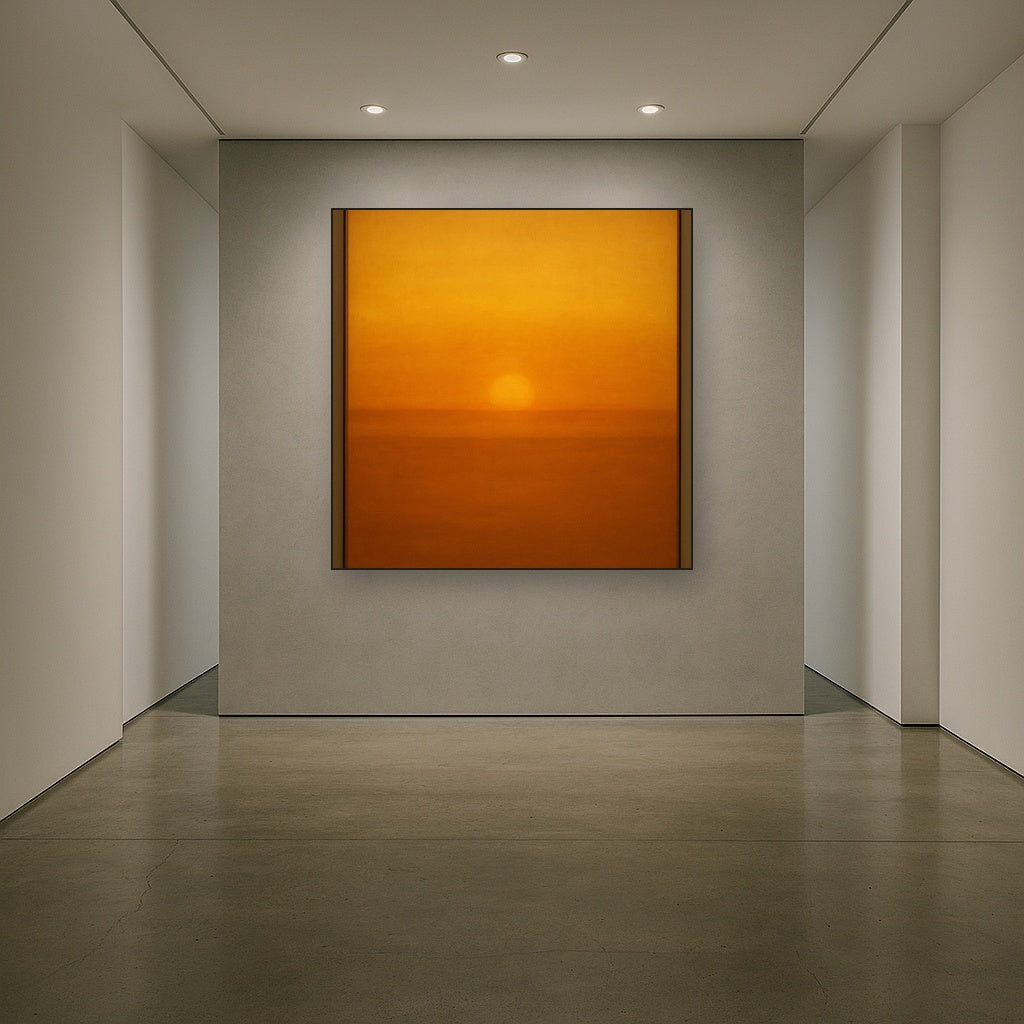 Warm Amber & Raw Sienna Sunset Meditation No. 12 Oil Painting - View 5