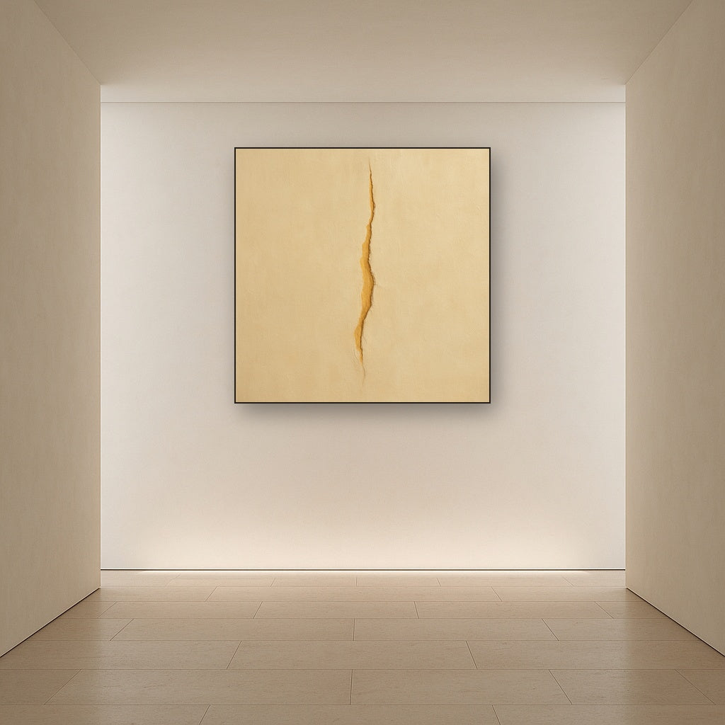 Tactile Stucco & Ochre Rift No. 9 - Modern Fine Art Oil Painting - View 5