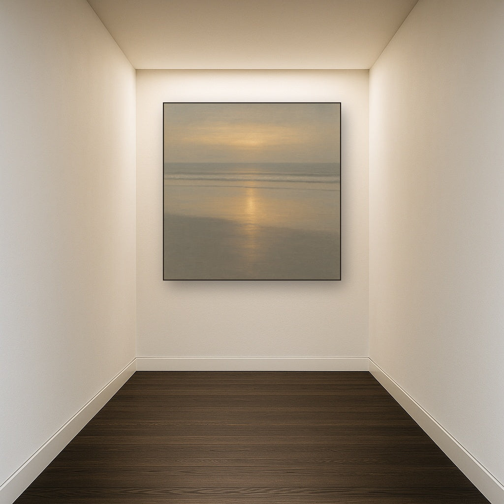 Golden Hour Surf Reflection No. 8 - Modern Fine Art Oil Painting - View 5