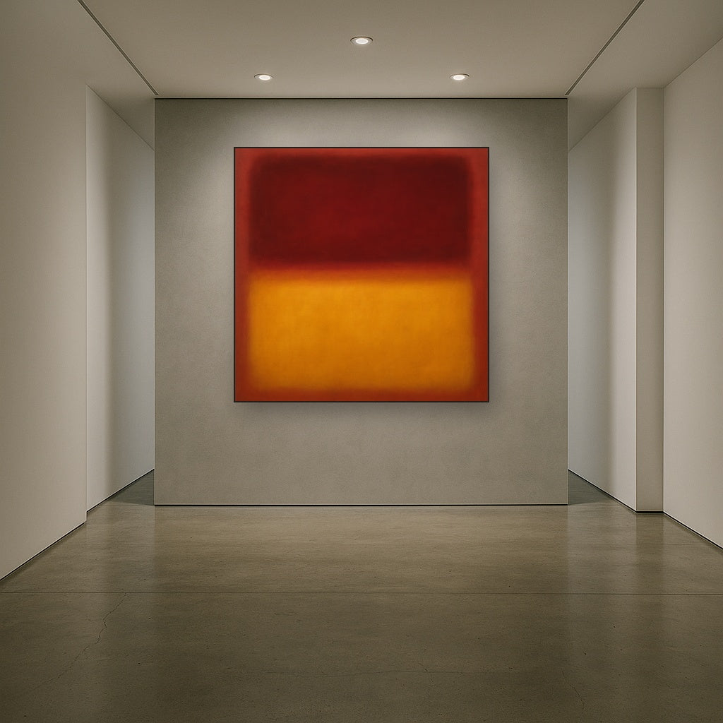 Crimson Burgundy & Saffron Gold Color Vibrations No. 14 Oil Painting - View 5