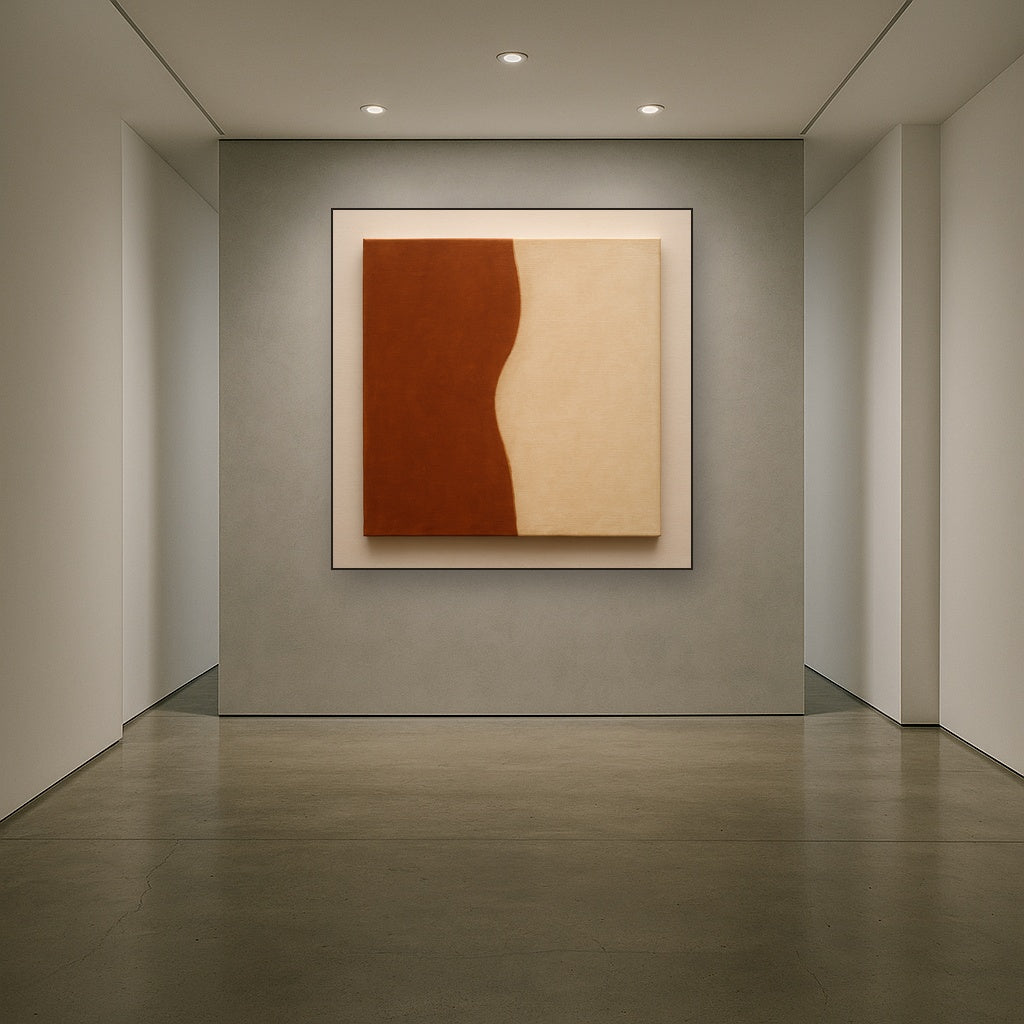 Burnt Umber & Greige Duet No. 7 - Modern Fine Art Oil Painting - View 5