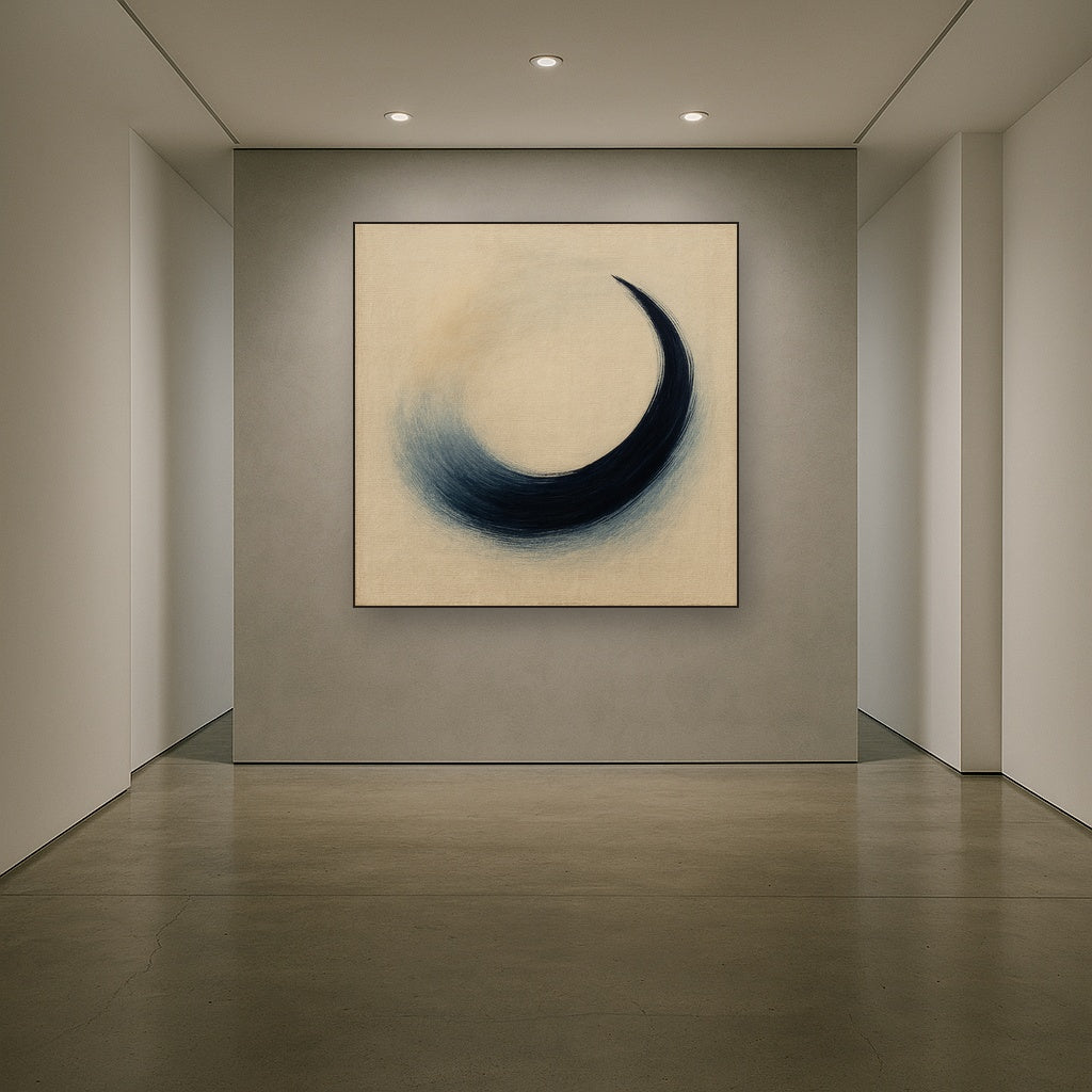 Monochrome Brushstroke Void No. 5 - Modern Fine Art Oil Painting - View 5