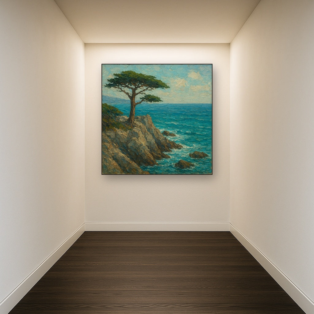 Carmel Coast Cypress Seascape Oil Painting - View 5
