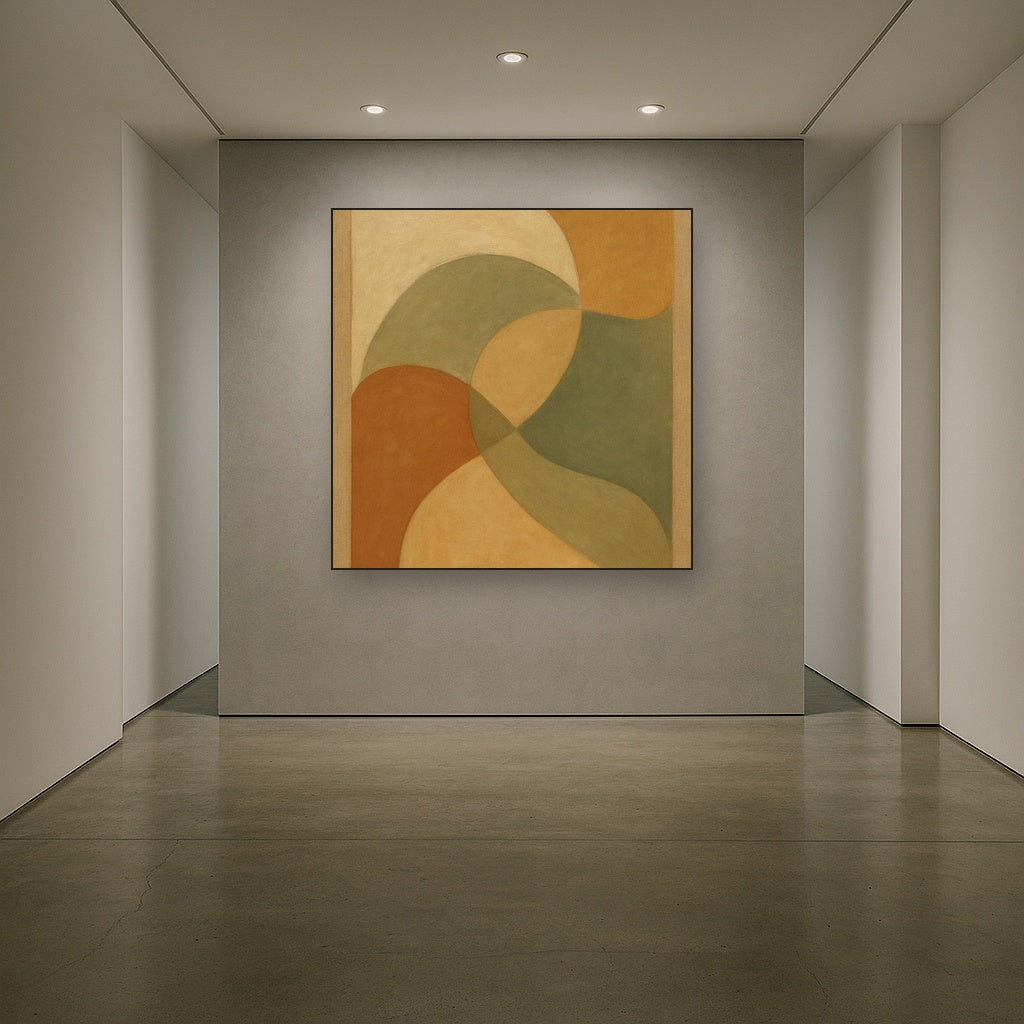 Organic Curved Shapes in Neutral Earth Pigments No. 6 Fine Art Oil Painting - View 5