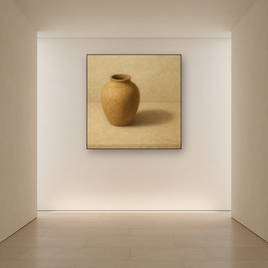 Organic Clay Vessel & Solitary Shadow No. 23 Oil Painting - View 5