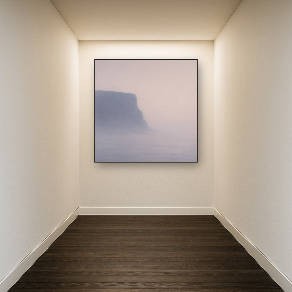 Solitary Headland in Fog No. 9 - Modern Fine Art Oil Painting - View 5