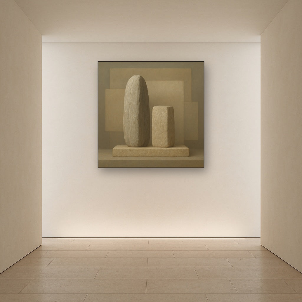Driftwood Grey & Weathered Stone Monolith No. 8 Oil Painting - View 5