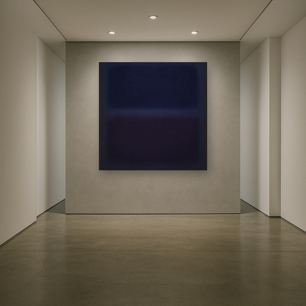 Deep Indigo & Midnight Plum Ambient Field No. 17 Oil Painting - View 5