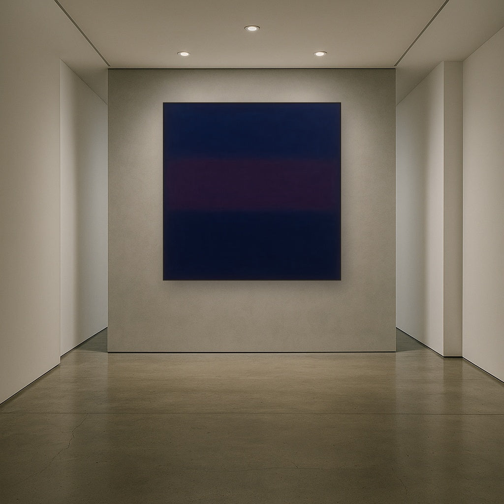 Deep Indigo & Midnight Plum Ambient Field No. 6 Oil Painting - View 5